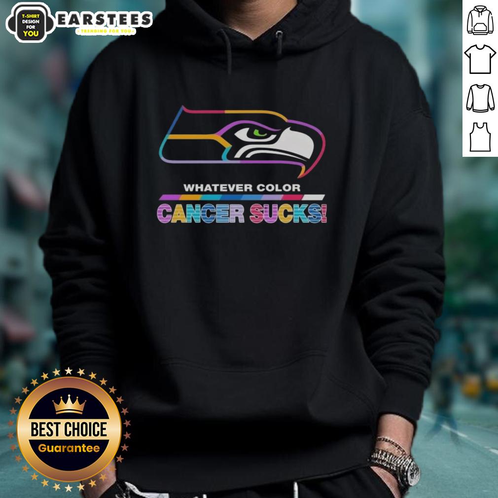 awesome-seattle-seahawks-football-whatever-color-cancer-sucks-logo-colors-hoodie Seattle Seahawks hoodie featuring 'Cancer Sucks' logo in vibrant team colors, perfect for football fans.