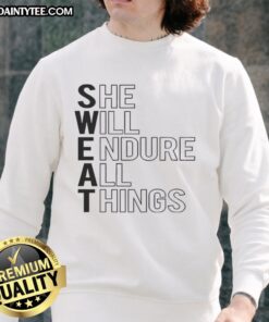 Alt Text: Cozy 'Awesome She Will Endure All Things' sweatshirt in soft fabric, perfect for casual wear and inspiring motivation.