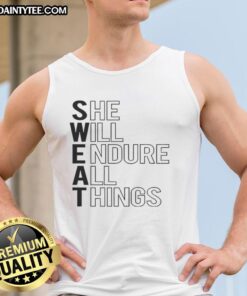 Awesome She Will Endure All Things Tank Top in a vibrant design, perfect for casual wear and inspiring confidence.