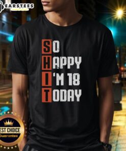 Vintage 'Awesome Shit So Happy Im 18 Years Old Today' T-Shirt design for birthday celebrations.