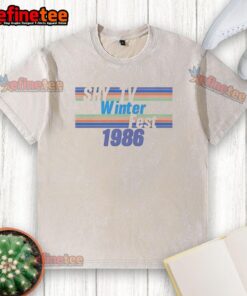 Awesome Shy TV Winterfest 1986 washed t-shirt featuring vintage graphics and a retro design for nostalgic fans.