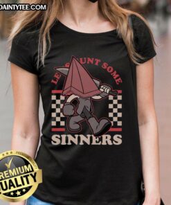Awesome Silent Hill Pyramid graphic on a ladies tee, perfect for gamers and horror fans. Hunt some sinners in style!