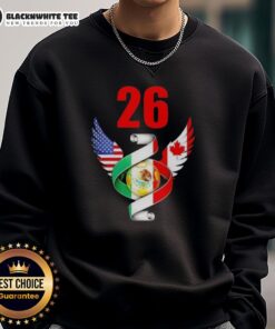 Alt Text: Awesome Soccer Cup 26 sweatshirt featuring North American tournament flags for the 2026 soccer event.