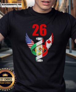 Alt Text: Awesome Soccer Cup 26 North American Soccer Tournament 2026 T-Shirt featuring vibrant flags and soccer design.