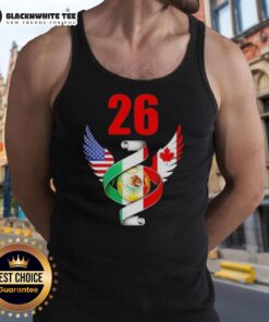 Awesome Soccer Cup 26 North American Soccer Tournament 2026 flags tank top featuring vibrant colors and bold design.