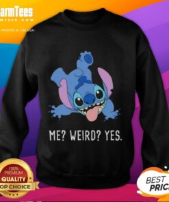 Awesome Stitch Me Weird Yes cartoon sweatshirt featuring a colorful design and playful graphics for casual wear.