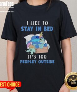 Awesome Stitch Sleep tee for ladies: 'I Like To Stay In Bed, It's Too People Outside' - perfect for cozy days.