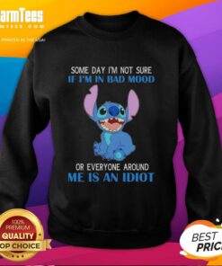 Awesome Stitch sweatshirt featuring a humorous quote about mood and frustration, perfect for casual wear.