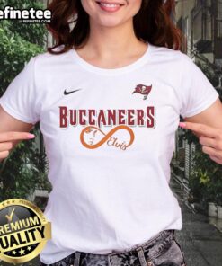 Alt Text: Ladies tee featuring Tampa Bay Buccaneers design with Elvis Presley theme, perfect for NFL fans.