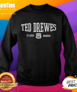 Alt Text: Cozy navy sweatshirt featuring Awesome Ted Drewes design, perfect for fans in St. Louis, Missouri.