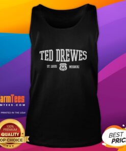 Stylish tank top featuring 'Awesome Ted Drewes' design, showcasing St. Louis, Missouri's iconic frozen custard shop.