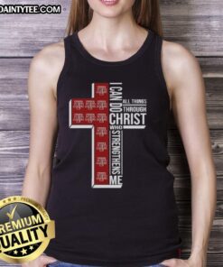Alt Text: Texas A&M Aggies women's basketball tank top with 'I Can Do All Things Through Christ' design.