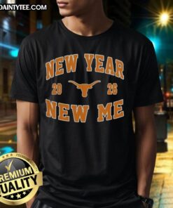 Awesome Texas Longhorns New Year New Me 2026 logo t-shirt featuring a bold design perfect for fans celebrating the new year.
