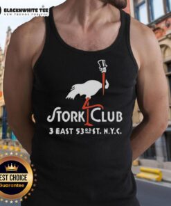 Vintage restaurant logo tank top featuring The Stork Club 3, East New York City design, perfect for nostalgic fashion lovers.