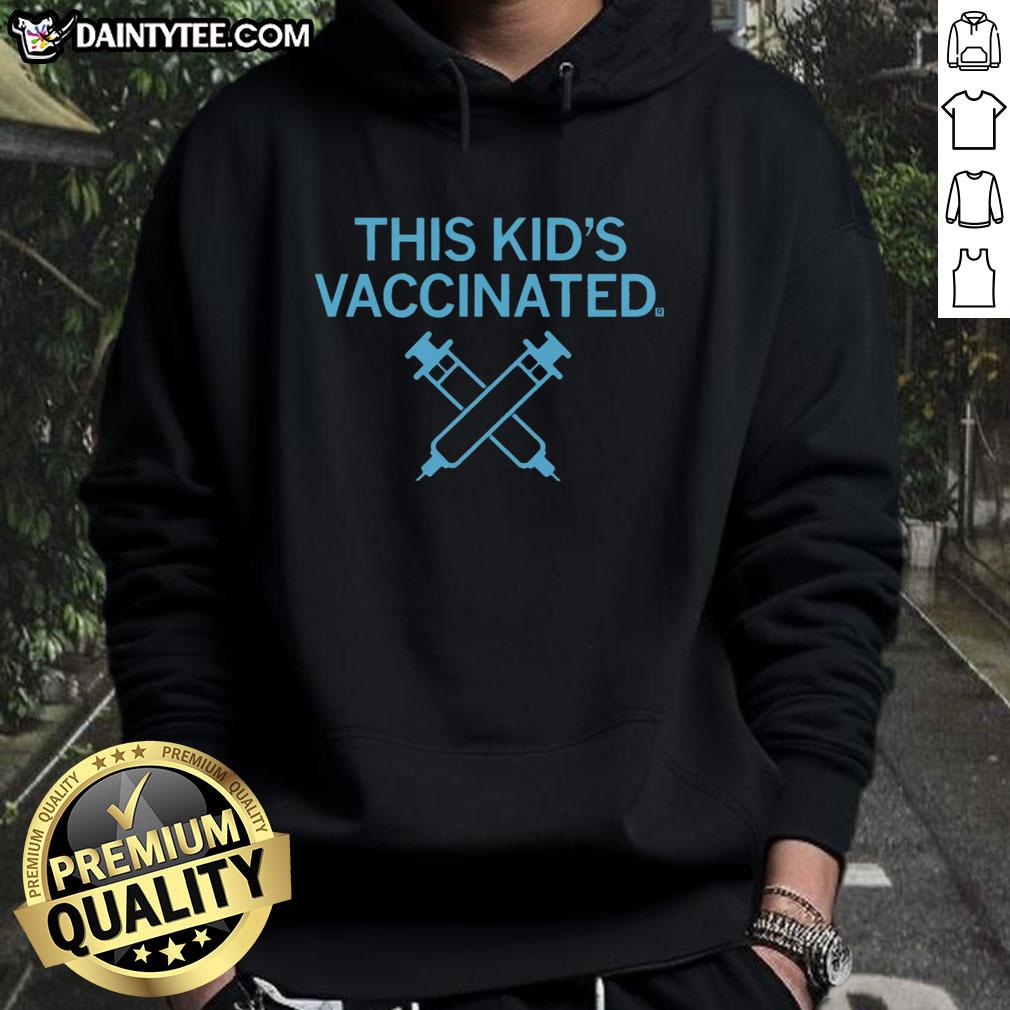 awesome-this-kids-vaccinated-hoodie Child wearing an 'Awesome! This Kid's Vaccinated' hoodie, promoting vaccination awareness with a fun design.