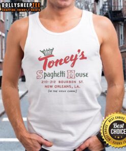 Vintage Awesome Toney's Spaghetti House tank top featuring New Orleans style, perfect for fans of Los Angeles restaurants.