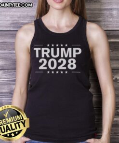Awesome Trump 2028 Tank Top featuring bold graphics and vibrant colors, perfect for supporters and summer wear.