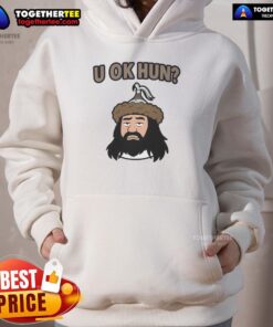 Awesome U Ok Hun Attila The Hun cartoon face hoodie featuring a vibrant design and playful graphics for casual wear.