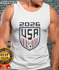 Alt Text: Awesome USA Soccer Player 2026 Fan Logo Tank Top featuring vibrant colors and bold graphics for ultimate team spirit.