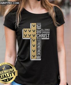 Vanderbilt Commodores ladies tee featuring 'I Can Do All Things Through Christ Who Strengthens Me' for fans.