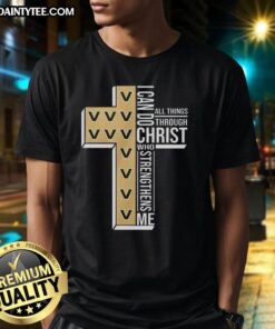 Vanderbilt Commodores Christian T-shirt featuring 'I Can Do All Things Through Christ Who Strengthens Me' design.
