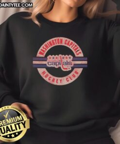 Vintage Washington Capitals sweatshirt featuring a unique surround design, perfect for fans and casual wear.