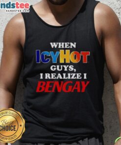 Cool guy in a Bengay tank top, showcasing style and confidence with an icy hot vibe.