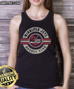 Vintage Winnipeg Jets tank top featuring retro logo and design, perfect for hockey fans and summer wear.