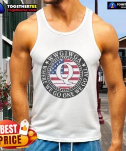 Awesome Wwg1 Wga Qanon flag emblem tank top featuring bold graphics and a stylish design for supporters.