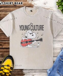 Awesome Young Culture Snoopy Drift Streetwear washed t-shirt featuring a vibrant Snoopy graphic on a casual fit.