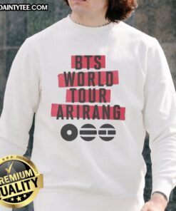 Alt Text: Cute BTS World Tour Arirang 2026 Sweatshirt featuring vibrant colors and stylish design perfect for fans.