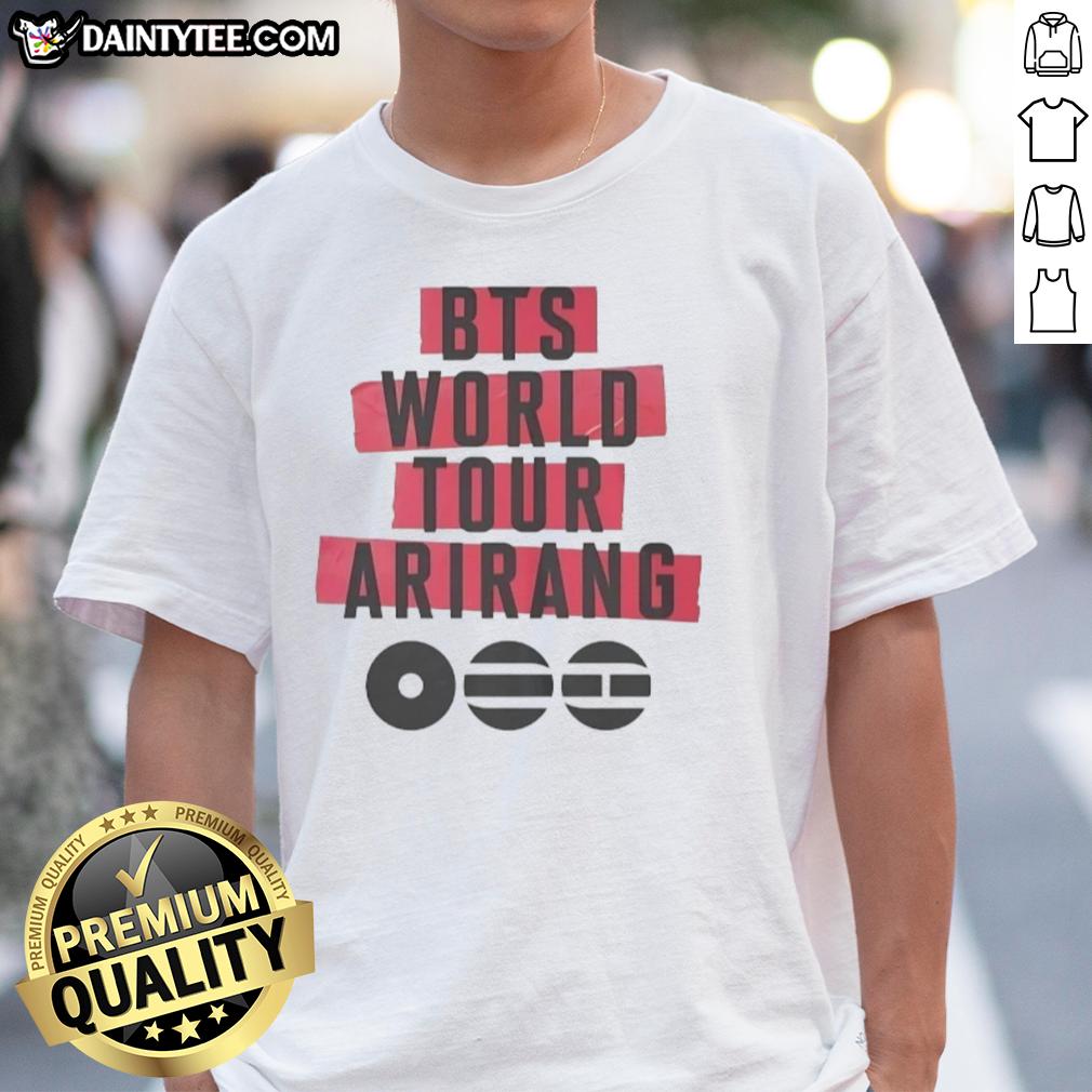 cute-bts-world-tour-arirang-2026-t-shirt Alt Text: Cute BTS World Tour Arirang 2026 T-Shirt featuring vibrant graphics and a stylish design for fans.