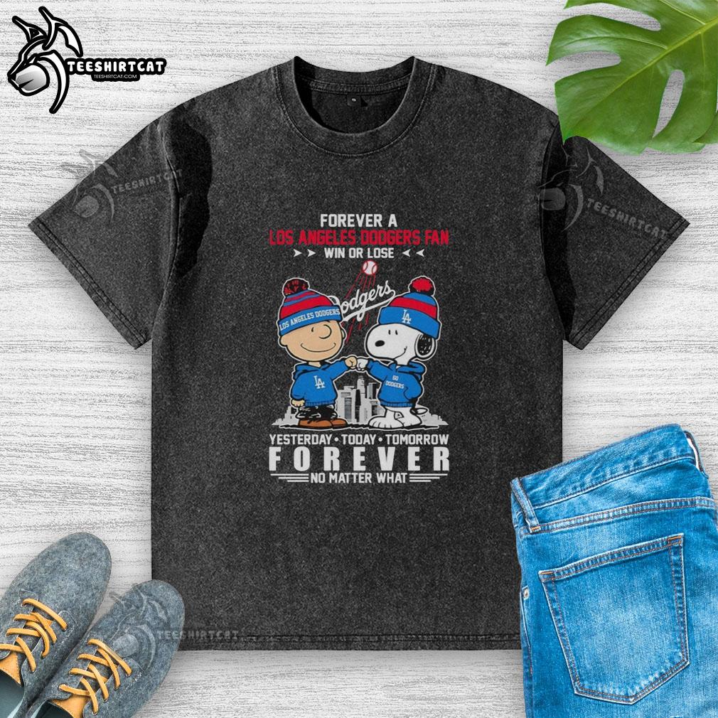 cute-charlie-brown-fist-bump-snoopy-forever-a-los-angeles-dodgers-fan-win-or-lose-no-matter-what-washed-t-shirt Alt Text: Cute Charlie Brown fist bump with Snoopy, showcasing Los Angeles Dodgers fan spirit in a trendy washed t-shirt.