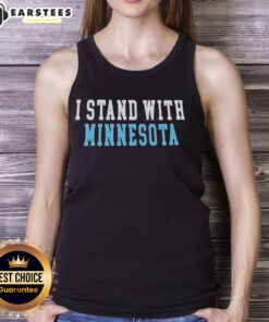 Alt Text: Cute I Stand With Minnesota tank top featuring a stylish design, perfect for showing state pride and fashion.