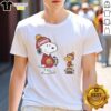 Cute Kansas City Chiefs Snoopy Woodstock NFL T-Shirt featuring playful graphic design for football fans.
