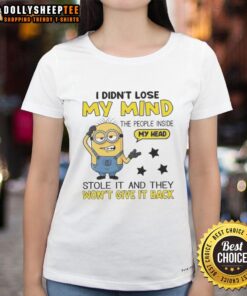 Cute Minion tee featuring 'I Didn't Lose My Mind, The People Inside My Head,' perfect for Minion fans and casual wear.