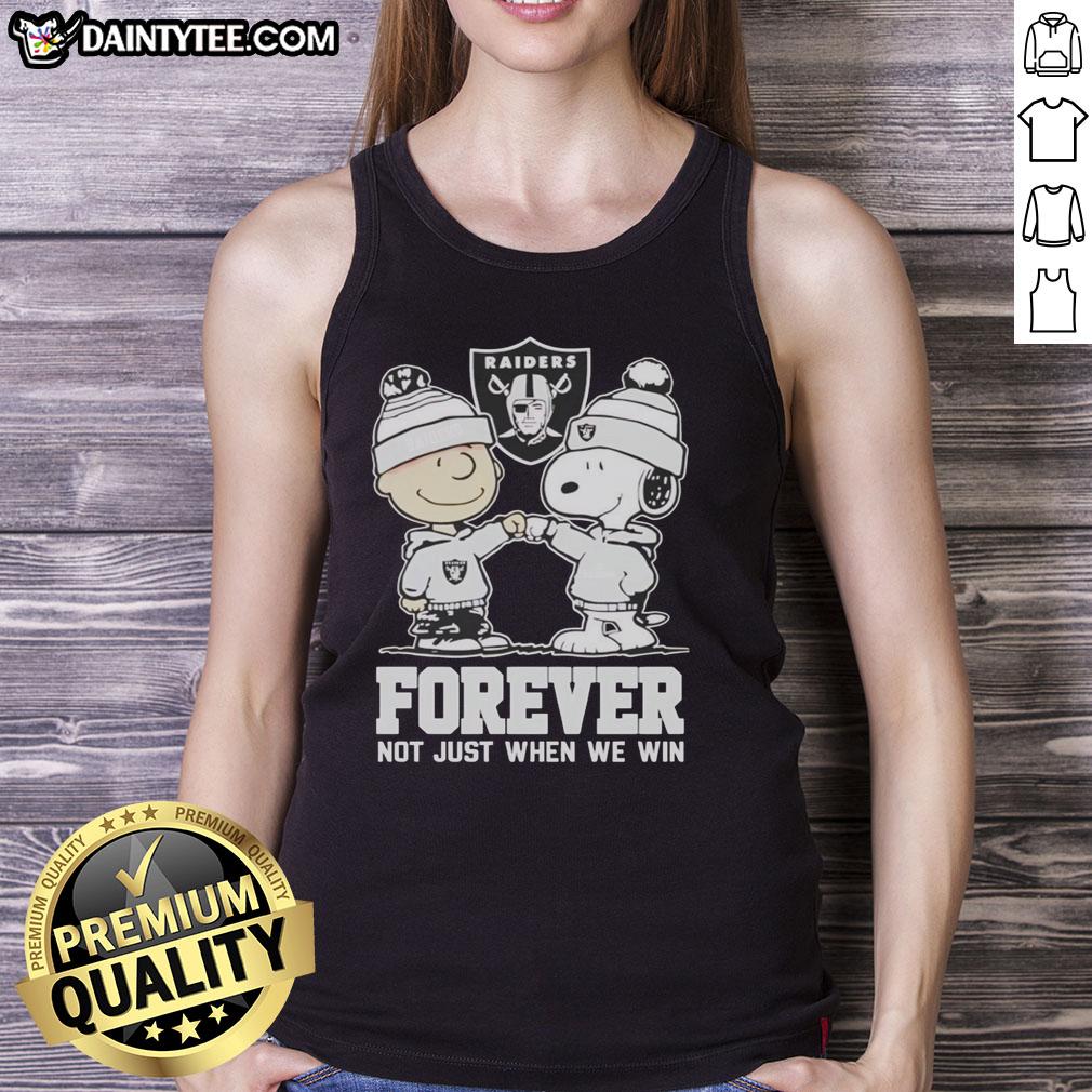 cute-peanut-snoopy-charlie-brown-las-vegas-raiders-forever-not-just-when-we-win-tank-top Alt Text: Cute Peanut Snoopy and Charlie Brown on a tank top for Las Vegas Raiders fans, celebrating loyalty beyond wins.