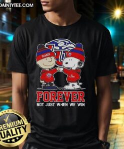 Cute Peanut Snoopy Charlie Brown T-shirt with Liberty Flames design, celebrating team spirit and loyalty.