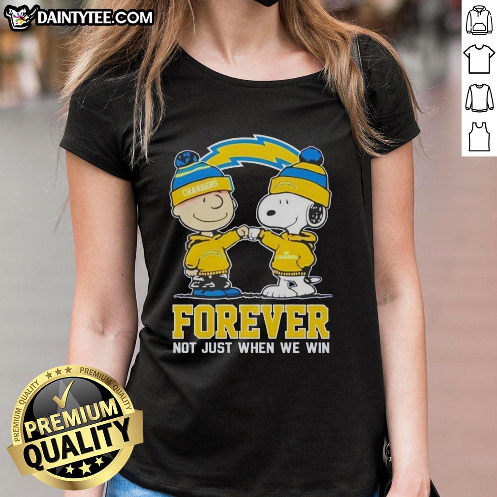 cute-peanut-snoopy-charlie-brown-los-angeles-chargers-forever-not-just-when-we-win-ladies-tee Alt Text: Cute Peanut Snoopy and Charlie Brown on a Los Angeles Chargers Forever tee for ladies, perfect for fans.