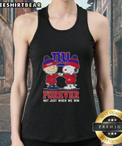 Cute Peanut Snoopy and Charlie Brown tank top for New York Giants fans, celebrating loyalty beyond just winning.