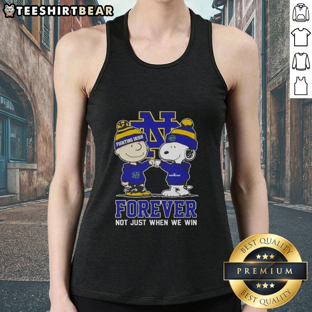 cute-peanut-snoopy-charlie-brown-notre-dame-fighting-irish-forever-not-just-when-we-win-tank-top Alt Text: Cute Peanut Snoopy and Charlie Brown on a tank top celebrating Notre Dame Fighting Irish, Forever, Not Just When We Win.