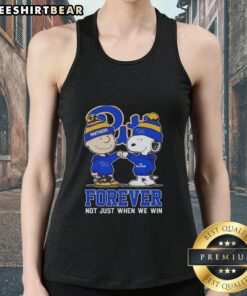 Alt Text: Cute Peanut Snoopy and Charlie Brown tank top with Pitt Panthers Forever slogan, perfect for fans and casual wear.