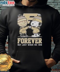 Alt Text: Cute Peanut Snoopy and Charlie Brown on a Purdue Boilermakers hoodie, celebrating team spirit forever, not just in victory.