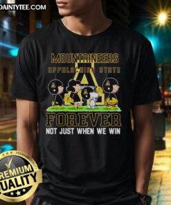 Alt Text: Cute Peanuts Appalachian State Mountaineers Forever T-Shirt, showcasing team spirit beyond just winning games.