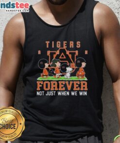 Adorable Auburn Tigers tank top featuring 'Forever, Not Just When We Win' slogan, perfect for fans and game day wear.
