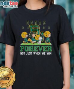 Cute Peanuts Baylor Bears Forever tee for ladies, celebrating team spirit not just in wins, perfect for fans and casual wear.