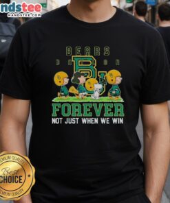 Alt Text: Cute Peanuts Baylor Bears Forever T-Shirt featuring Charlie Brown and friends, perfect for loyal fans.