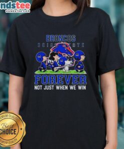 Alt Text: Cute Peanuts Boise State Broncos Forever tee for ladies, celebrating team spirit and loyalty beyond just winning.