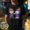 Charlie Brown and Snoopy fist bump on Minnesota Vikings football T-shirt, perfect for fans of Peanuts and NFL.