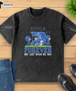 Cute Peanuts Duke Blue Devils Forever t-shirt featuring a fun graphic, perfect for passionate fans and casual wear.